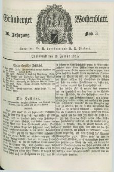 Gruenberger Wochenblatt. Jg.16, Nro. 3 (18 Januar 1840) + dod.