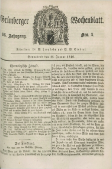 Gruenberger Wochenblatt. Jg.16, Nro. 4 (25 Januar 1840) + dod.