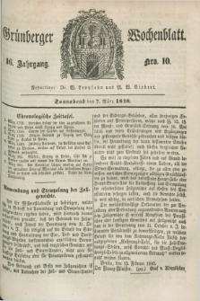 Gruenberger Wochenblatt. Jg.16, Nro. 10 (7 März 1840) + dod.