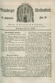Gruenberger Wochenblatt. Jg.16, Nro. 16 (17 April 1840) + dod.