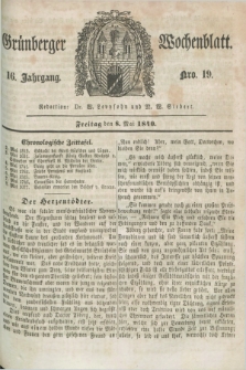 Gruenberger Wochenblatt. Jg.16, Nro. 19 (8 Mai 1840) + dod.