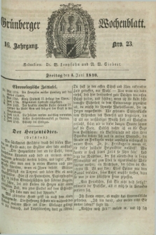 Gruenberger Wochenblatt. Jg.16, Nro. 23 (5 Juni 1840) + dod.