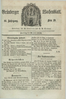 Gruenberger Wochenblatt. Jg.16, Nro. 28 (10 Juli 1840) + dod.