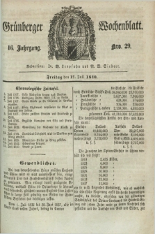 Gruenberger Wochenblatt. Jg.16, Nro. 29 (17 Juli 1840) + dod. + wkładka