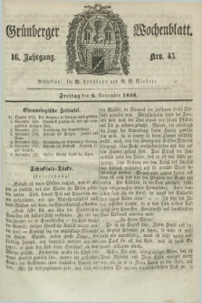 Gruenberger Wochenblatt. Jg.16, Nro. 45 (6 November 1840) + dod.