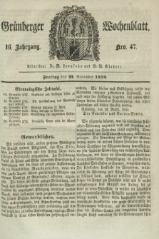 Gruenberger Wochenblatt. Jg.16, Nro. 47 (20 November 1840) + dod.