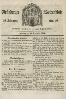 Gruenberger Wochenblatt. Jg.16, Nro. 50 (11 December 1840) + dod.