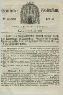 Gruenberger Wochenblatt. Jg.16, Nro. 51 (18 December 1840) + dod.