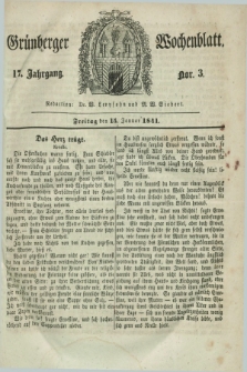 Gruenberger Wochenblatt. Jg.17, Nro. 3 (15 Januar 1841)