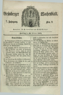 Gruenberger Wochenblatt. Jg.17, Nro. 9 (26 Februar 1841)
