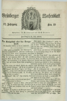 Gruenberger Wochenblatt. Jg.17, Nro. 10 (5 März 1841)
