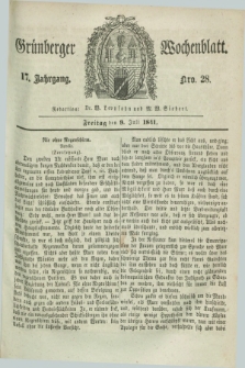 Gruenberger Wochenblatt. Jg.17, Nro. 28 (9 Juli 1841)
