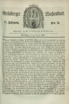Gruenberger Wochenblatt. Jg.17, Nro. 32 (6 August 1841)