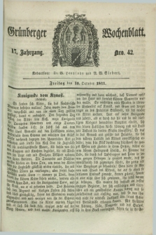 Gruenberger Wochenblatt. Jg.17, Nro. 42 (15 October 1841)