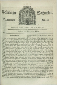 Gruenberger Wochenblatt. Jg.17, Nro. 43 (22 October 1841)