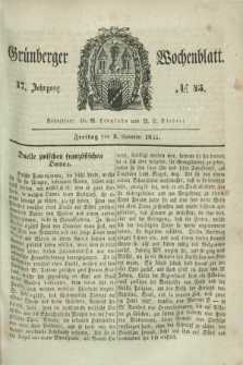 Gruenberger Wochenblatt. Jg.17, №. 45 (5 November 1841)