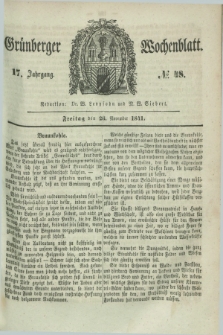 Gruenberger Wochenblatt. Jg.17, №. 48 (26 November 1841)