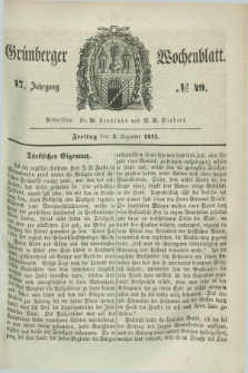 Gruenberger Wochenblatt. Jg.17, №. 49 (3 Dezember 1841)