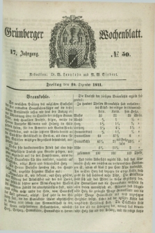 Gruenberger Wochenblatt. Jg.17, №. 50 (10 Dezember 1841)