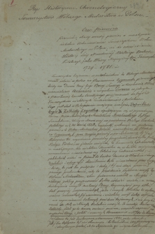 „Rys historyczno-chronologiczny Towarzystwa Wolnego Mularstwa w Polsce” z lat 1729-1822