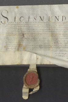 Kopia dokumentu króla Zygmunta Augusta zawierającego rozstrzygnięcie sporu między kupcami przyjezdnymi a rajcami Krakowa o zamknięcie sklepów