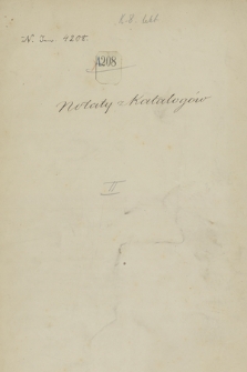 „Notaty z katalogów” rękopisów biblioteki petersburskiej