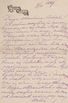 Fragment korespondencji rodzinnej Trojackich z lat 1832–1893