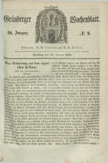 Gruenberger Wochenblatt. Jg.18, №. 2 (14 Januar 1842)