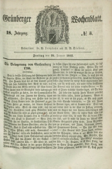 Gruenberger Wochenblatt. Jg.18, №. 3 (21 Januar 1842)