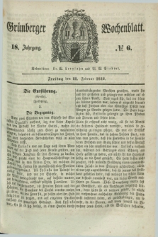 Gruenberger Wochenblatt. Jg.18, №. 6 (11 Februar 1842)