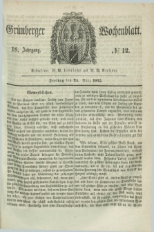 Gruenberger Wochenblatt. Jg.18, №. 12 (25 März 1842)