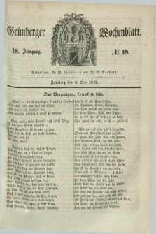 Gruenberger Wochenblatt. Jg.18, №. 18 (6 Mai 1842)