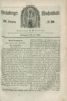 Gruenberger Wochenblatt. Jg.18, №. 28 (13 Juli 1842)