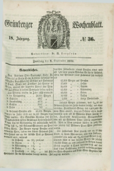 Gruenberger Wochenblatt. Jg.18, №. 36 (9 September 1842)