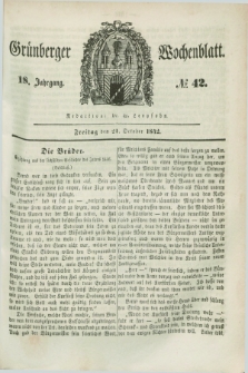 Gruenberger Wochenblatt. Jg.18, №. 42 (21 October 1842)