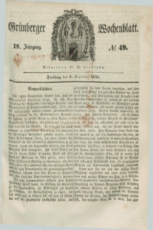 Gruenberger Wochenblatt. Jg.18, №. 49 (9 Dezember 1842)