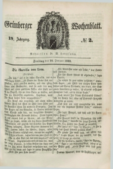 Gruenberger Wochenblatt. Jg.19, №. 2 (13 Januar 1843)