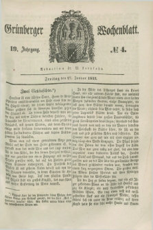 Gruenberger Wochenblatt. Jg.19, №. 4 (27 Januar 1843)