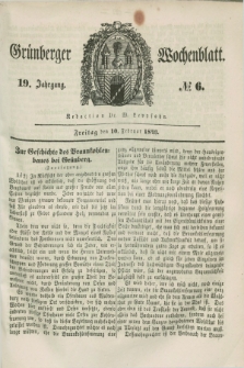 Gruenberger Wochenblatt. Jg.19, №. 6 (10 Februar 1843)