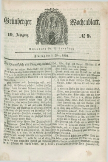 Gruenberger Wochenblatt. Jg.19, №. 9 (3 März 1843)