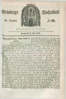 Gruenberger Wochenblatt. Jg.19, №. 23 (9 Juni 1843)