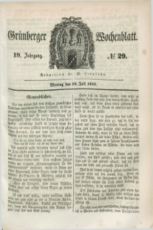 Gruenberger Wochenblatt. Jg.19, №. 29 (10 Juli 1843)