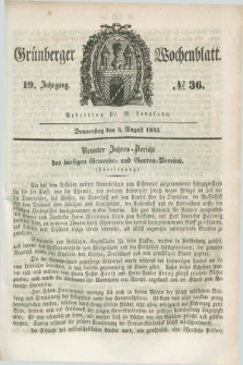 Gruenberger Wochenblatt. Jg.19, №. 36 (3 August 1843) + dod.