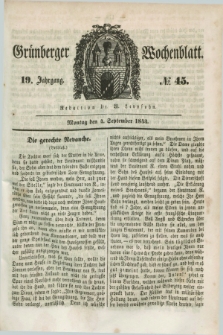 Gruenberger Wochenblatt. Jg.19, №. 45 (4 September 1843)