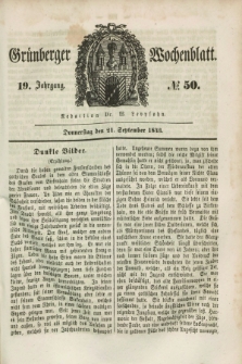 Gruenberger Wochenblatt. Jg.19, №. 50 (21 September 1843)