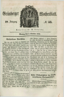 Gruenberger Wochenblatt. Jg.19, №. 53 (2 October 1843) + dod.