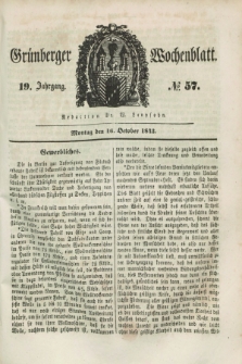 Gruenberger Wochenblatt. Jg.19, №. 57 (16 October 1843)
