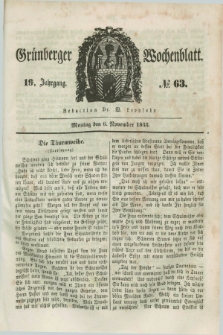 Gruenberger Wochenblatt. Jg.19, №. 63 (6 November 1843)