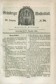 Gruenberger Wochenblatt. Jg.19, №. 78 (29 Dezember 1843)