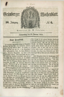 Gruenberger Wochenblatt. Jg.20, №. 6 (18 Januar 1844)